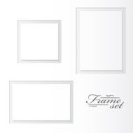 Unusual blank frames set on white background