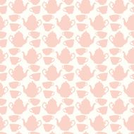 Seamless pattern with decorative cups and teapots N2