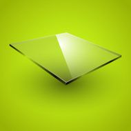 Glass framework on green background