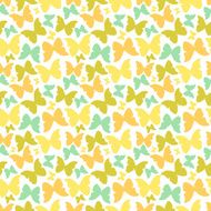 Seamless pattern with hand drawn outline butterflies N15