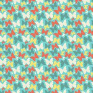 Seamless pattern with hand drawn outline butterflies N18