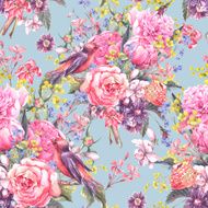 Seamless Floral Watercolor Background N3