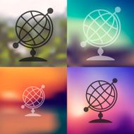 globe icon on blurred background