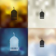 mosque icon on blurred background