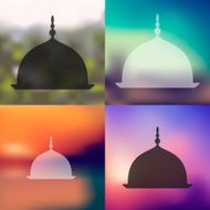 mosque icon on blurred background N2