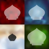 mosque icon on blurred background N3