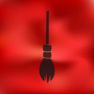 witch broom icon on blurred background N2