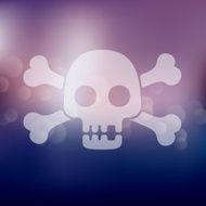 skull icon on blurred background