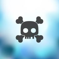 skull icon on blurred background N2