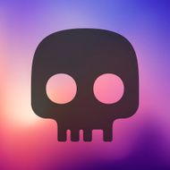 skull icon on blurred background N3