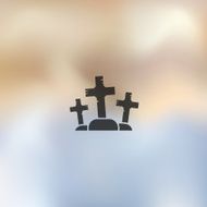 tombstone icon on blurred background