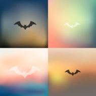 bat icon on blurred background