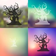 tree icon on blurred background