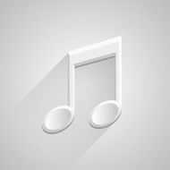 Music note 3d icon on white background