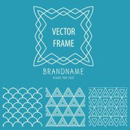 Vector set of outline emblems and patterns N3