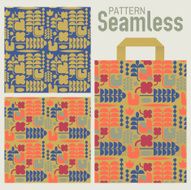 Vector stylized plants contemporary seamless pattern brown paper