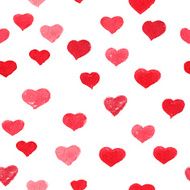 Vector seamless pattern with watercolor hearts