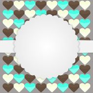 Brown card template with hearts