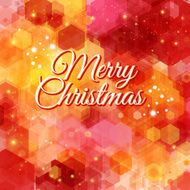 Merry Christmas card Bright hexagon geometric pattern