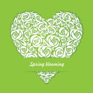 Spring blooming abstract paper flowers illustration