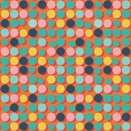Seamless pattern of flat colorful circles