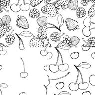 Seamless berry pattern set
