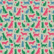 Seamless pattern with cats and dogs