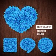 Set of leaves labels for Your design Vector illustration