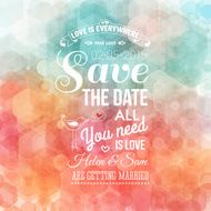 Save the date for personal holiday Wedding invitation Vector i N7