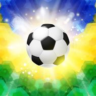 Soccer football poster Mosaic background in Brazil flag colors N5