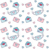 Valentines letters Seamless vector pattern for Valentine&#039;s Day or wedding