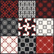 Set of seamless retro decorative patterns N2