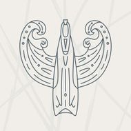 diving fin pattern sketch