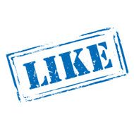 Blue vector grunge stamp LIKE