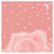 Rose petal flower shell on pink background