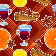 mulled wine seamless pattern