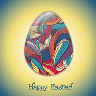 Easter egg greeting card with abstract hand drawn ornament N17