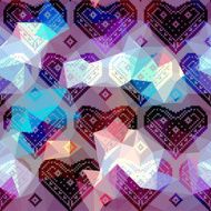 Hearts pattern on geometric background N5