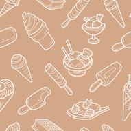 Vector seamless pattern of ice cream