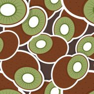 Kiwi pattern Seamless texture with ripe