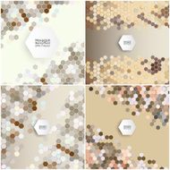 Geometric backgrounds set abstract hexagonal patterns vector