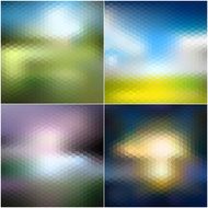 Abstract blurred backgrounds set abstract templates vector