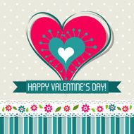 Template Valentine greeting card