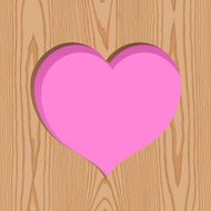 wood with heart hole pattern background