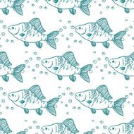 Seamless pattern fish Perch Vector