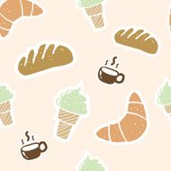 seamless pattern bakery set illustration