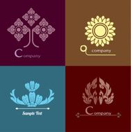 Vector set of Thai ornament design and decoration N4