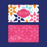 Vector abstract colorful stars horizontal frame pattern business cards set