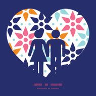 Vector abstract colorful stars couple in love silhouettes frame pattern