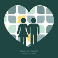 Vector abstract gray yellow rounded squares couple in love silhouettes N2